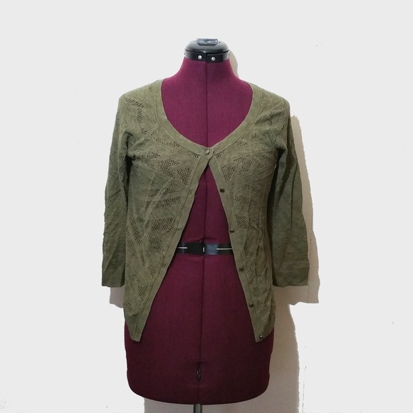Army Green American Eagle Lace Cardigan. Size M. - Picture 1 of 4